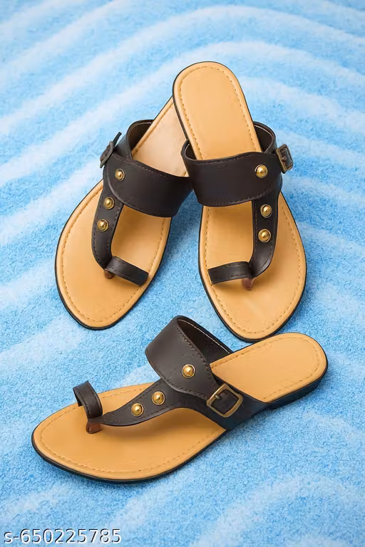 "Royal Collection: Classy black Toe-Loop Flat sandals--With Every Step black sliper