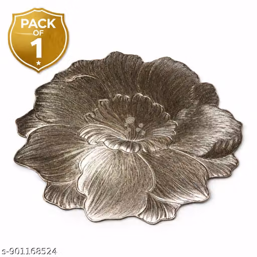 Golden Flower Dining Table Mats – Pack of 1 | Premium Metallic Placemats (13.8 Inch) QC