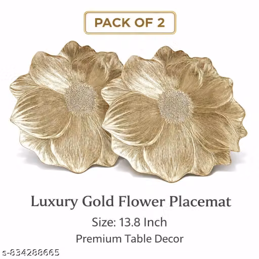 Premium Gold Flower Placemats – Pack of 2