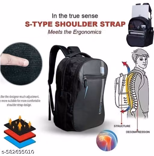 STYLISH BLACK LAPTOP BAG/BACKPACK FOR MEN WOMEN BOYS GIRLS/OFFICE SCHOOL COLLEGE TEENS & STUDENTS