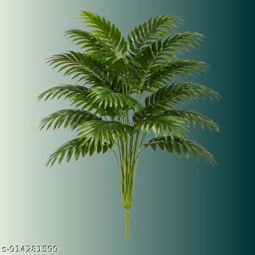 Artificial Palm Leaf Bunch with 18 Leaves ( WIYHOUT POT ) – Realistic Green Decorative Foliage Stem for Home, Office & DIY Arrangements