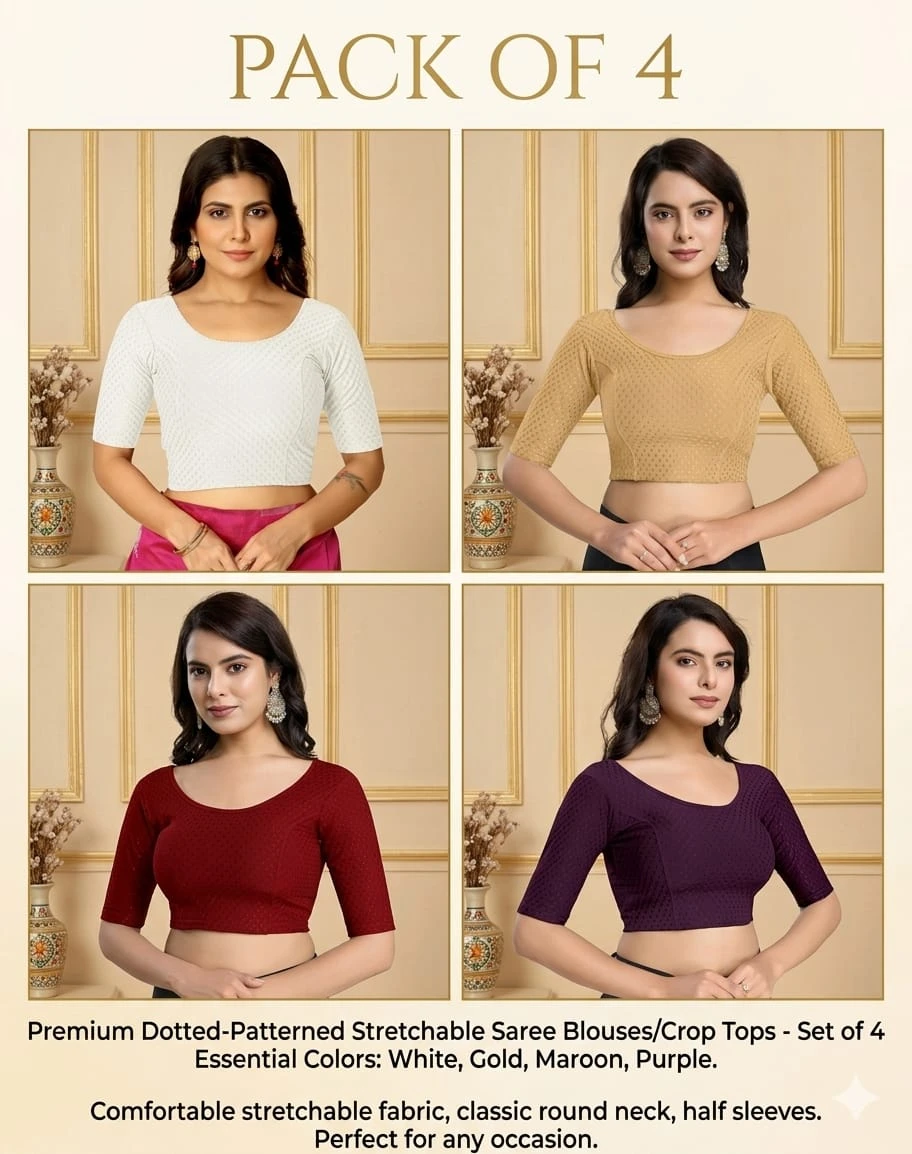 Women Designer Party Wear Blouse Combo Pack of 4 Stylish Ethnic Collection