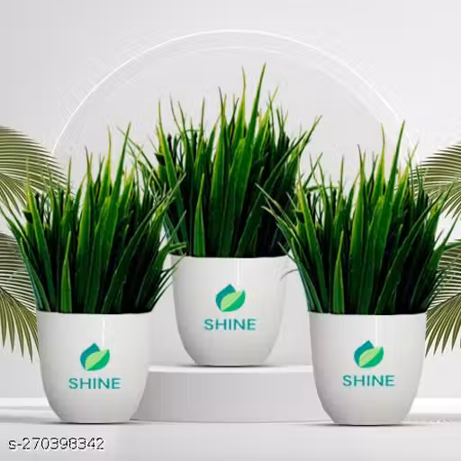 Set of 3 Artificial Plant For Home Decor or Office Décor Also Plant Suitable For Table , Flower & Plant Specially Decor For Bed Room Decorationet Bonsai Wild Artificial Plant with Pot