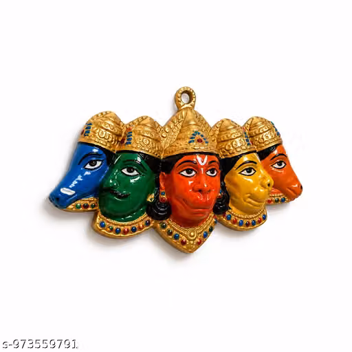 Spiritual Panchmukhi Hanuman Ji Metal Wall Decor Hanging