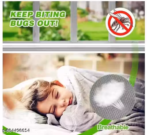 Window Mosquito Net – Easy Install Polyester Mesh InsScreen for Windows, Strong Adhesive Velcro, Washable Bug Screen _5*5Colour _Black