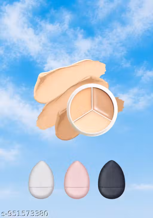 Concealer Palette - Shade Corrector | Makeup for Face | Satin–Matte Finish | 3-in-1 Conceal, Contour & Correct | Waterproof |15gm(6 in 1 and 3 puff free)