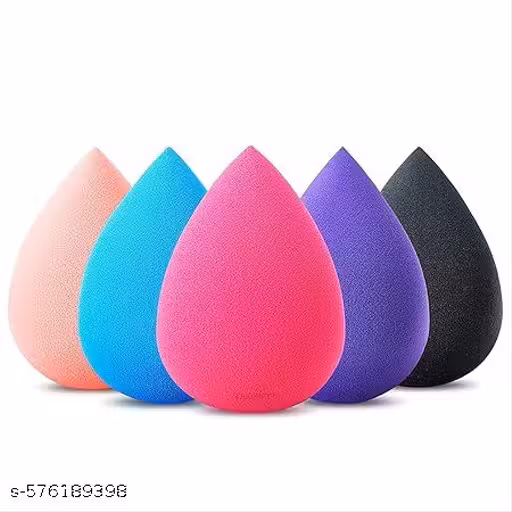 FREDBETT Professional Makeup Sponge, Foundation Blending Beauty Sponge, Beauty Blender Puff Sponge for Powder, Cream, Multi-colored Makeup Sponge PACK OF 5