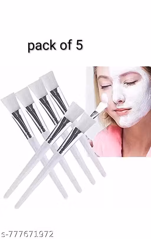 PROFESSIONAL SOFT AND BRISTLES MULTI COLOUR BIG FACE PACK BRUSHES FOR HOME AND PARLOUR USE (PACK OF 5
