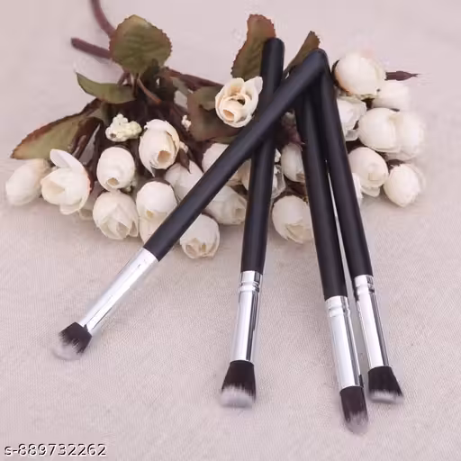 Crazy girl 4 pcs Eye shadow brush, Eyebrow brush eyeshadow brush set (black) (Pack of 4) (Pack of 4)