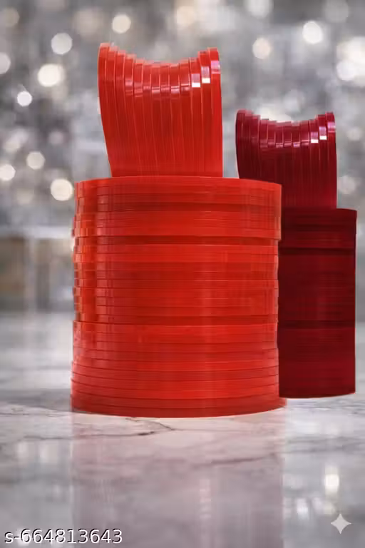 Sheep Plastic Plain Chudi Combo Set | Red (40) + Mehroon (40) | Total 80 Bangles | Chura & Mix Match Use