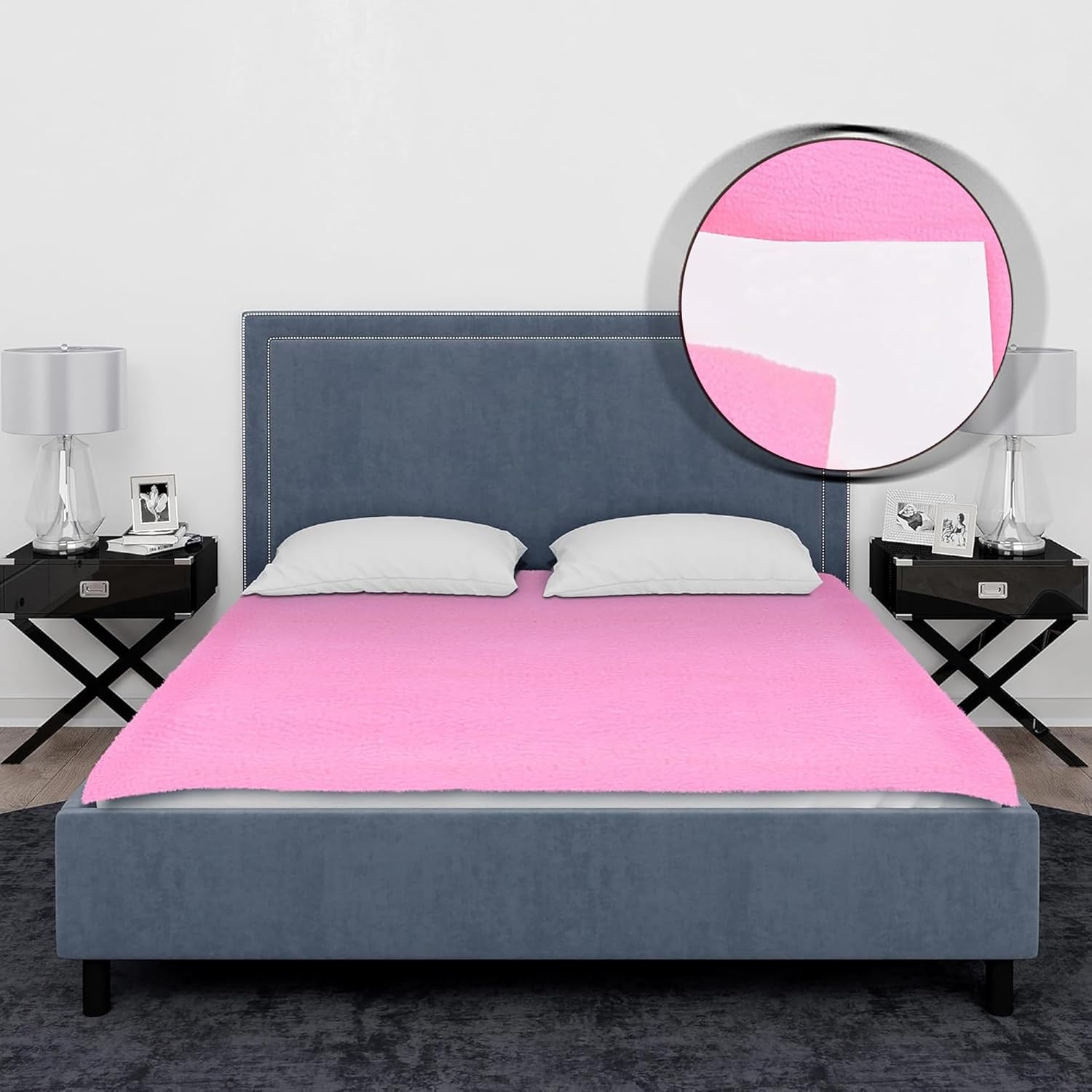 OYO BABY Double Bed Waterproof Mattress Protector | XXL Size Baby Dry Sheet 260×200 cm | Extra Absorbent, Quick Dry, Soft & Reusable Dry Sheet | Suitable for All Age Groups - Pink