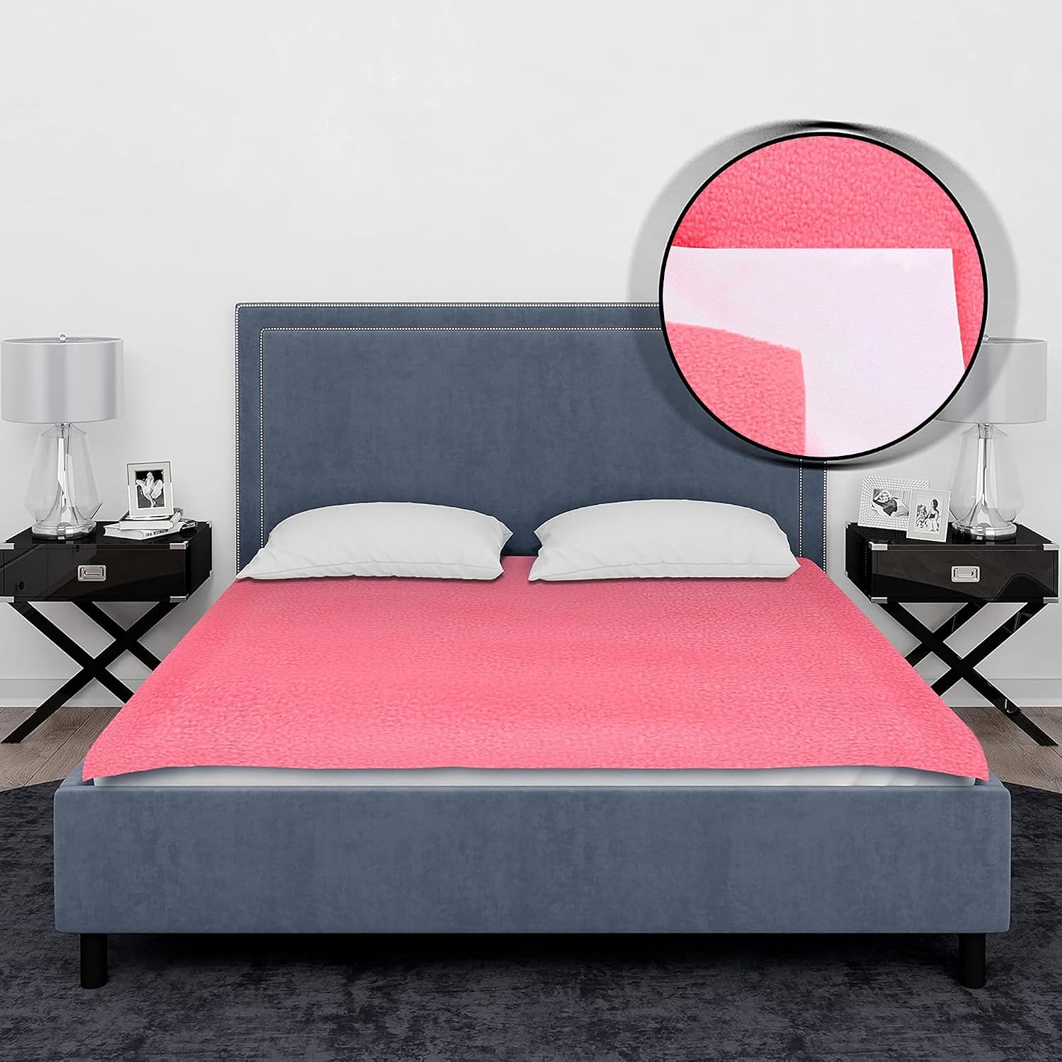 OYO BABY Double Bed Dry Sheet | 260×200 cm XXL Size Baby Dry Sheet | Soft Waterproof Mattress Protector | Quick Dry, Extra Absorbent Bed Pad | Reusable & Rash-Free - Salmon Rose