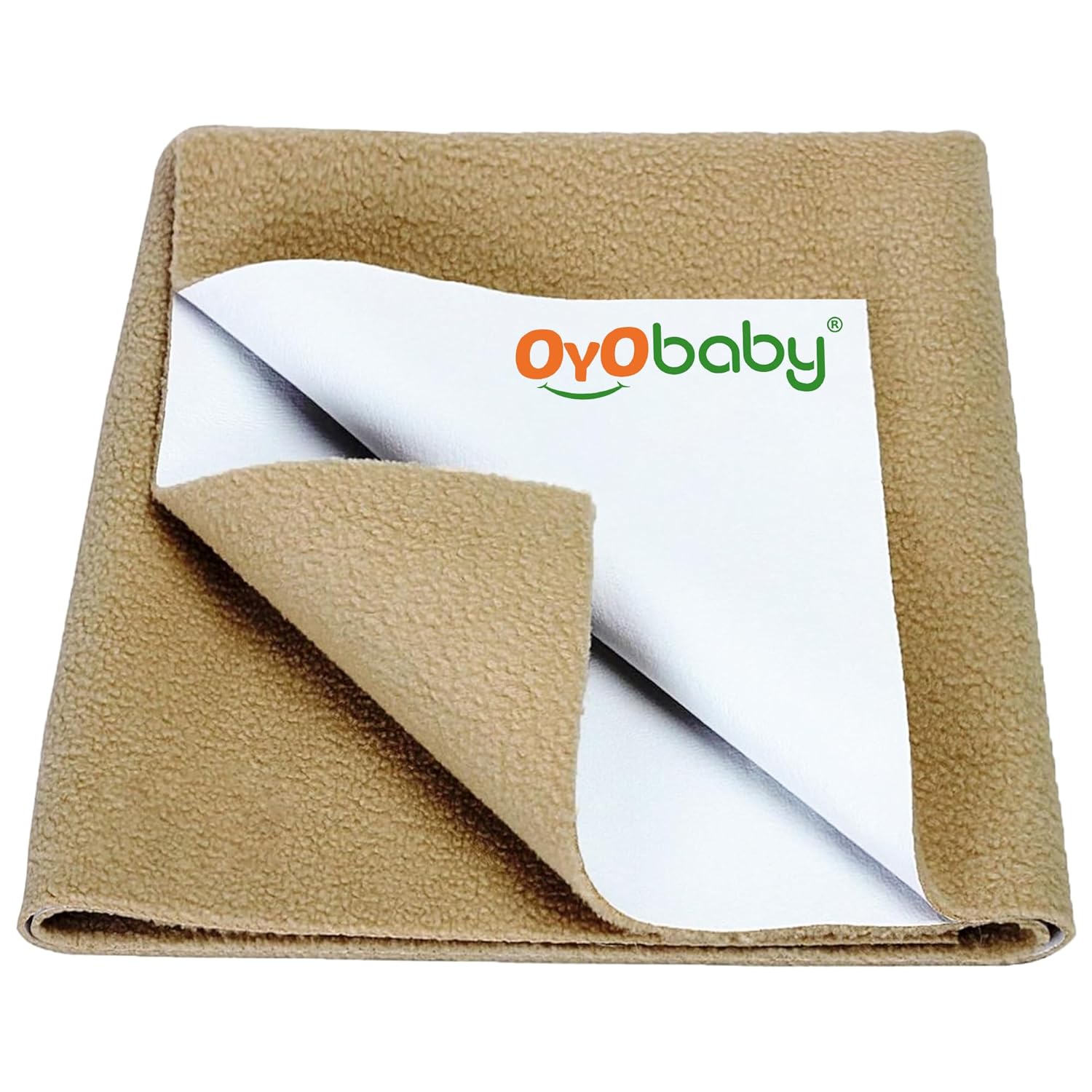 OYO BABY Infant Dry Sheet & Bed Protector | Soft Waterproof Mattress Pad 200×140 cm X-Large | Quick-Dry, Reusable & Extra Absorbent Anti-Piling Fleece Bed Sheet | Skin-Friendly & Easy Clean – Beige