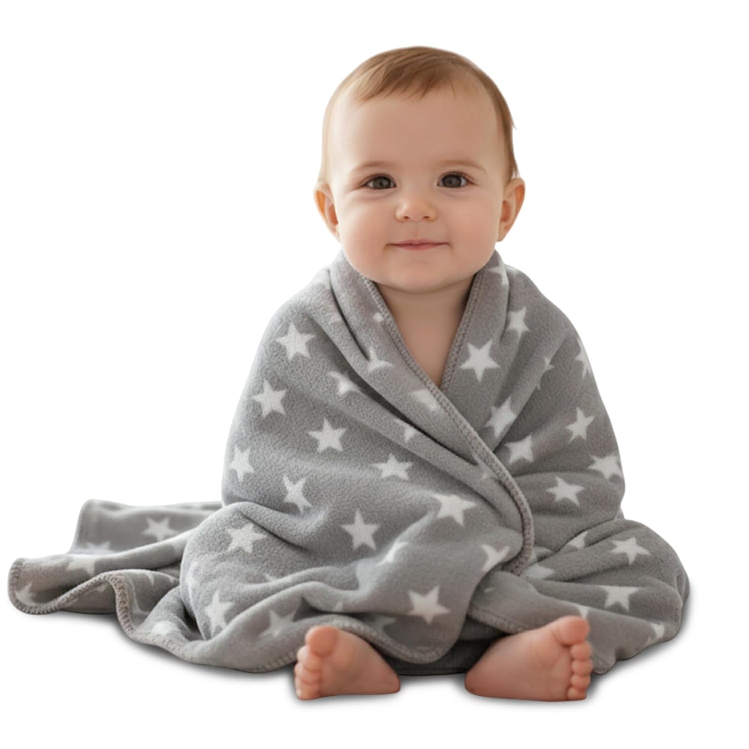 OYO BABY Baby Blanket for Newborns - Blanket for New Born Baby, Baby Blanket for 0-2 Years | All-Season Ultrasoft Reversible Fleece | Baby Gift | 95x70 cm, Pack of 1, Grey