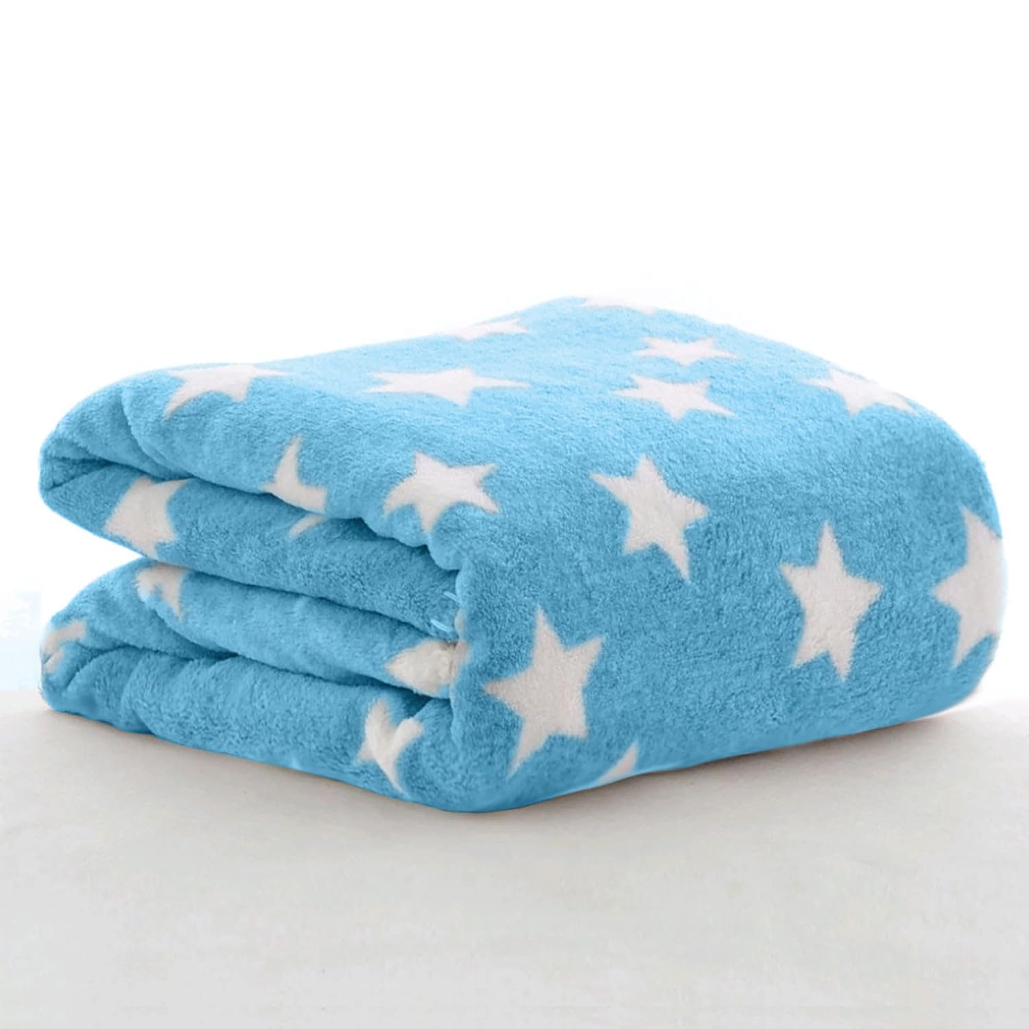 OYO BABY Soft Fleece Baby Blanket with Star Print Blue| Newborn Swaddle Wrap | Ultra Cozy, Lightweight & Breathable | Infant Bedding | Baby Shower Gift | 0-24 Months 100 * 75 cm | Unisex Baby Blanket