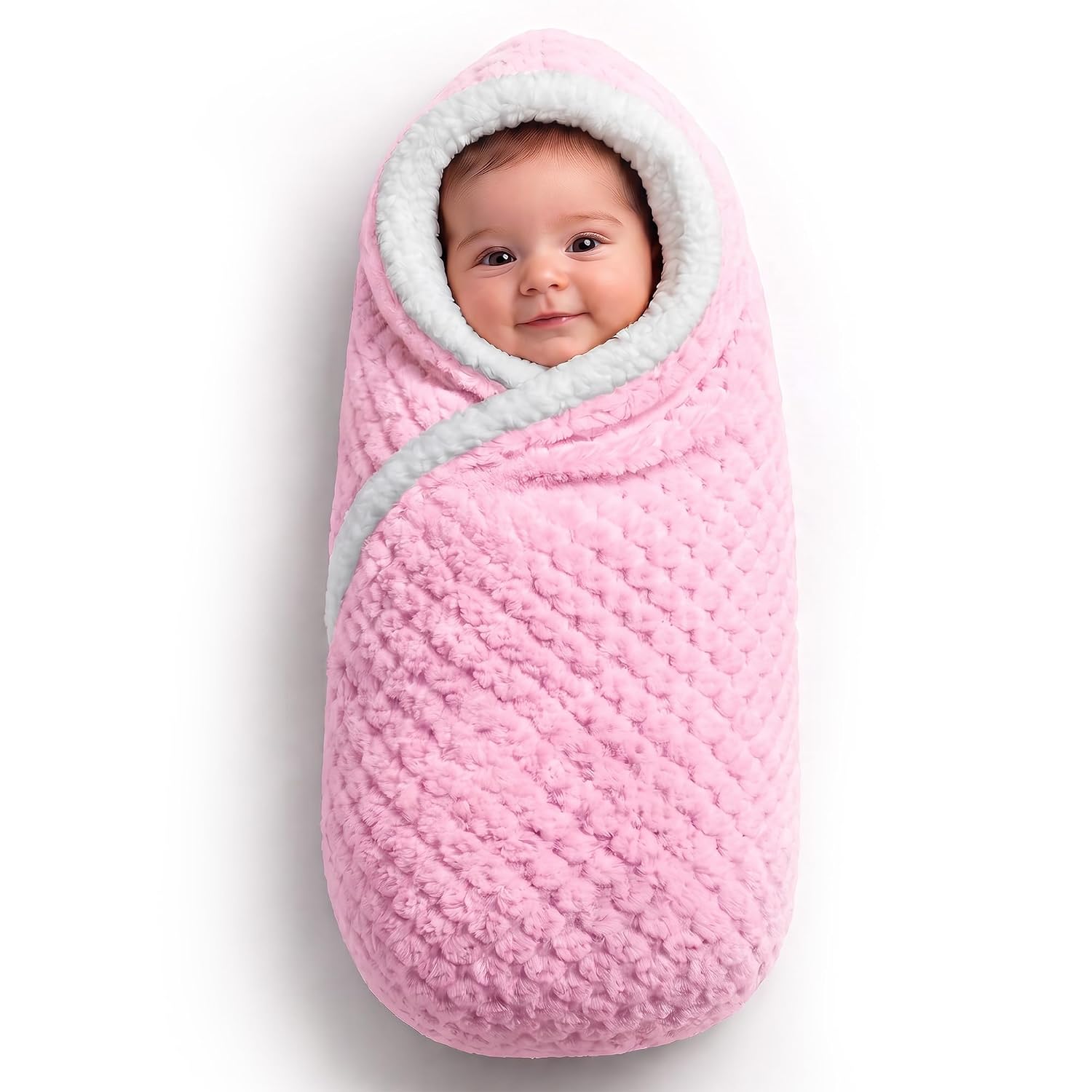 OYO BABY Ultra Soft Fleece Baby Blanket | Warm & Cozy Newborn Blanket for Winter | Reversible Sherpa Baby Wrapper for Infant, Toddler, Boys & Girls (0-24 Months) Baby Pink