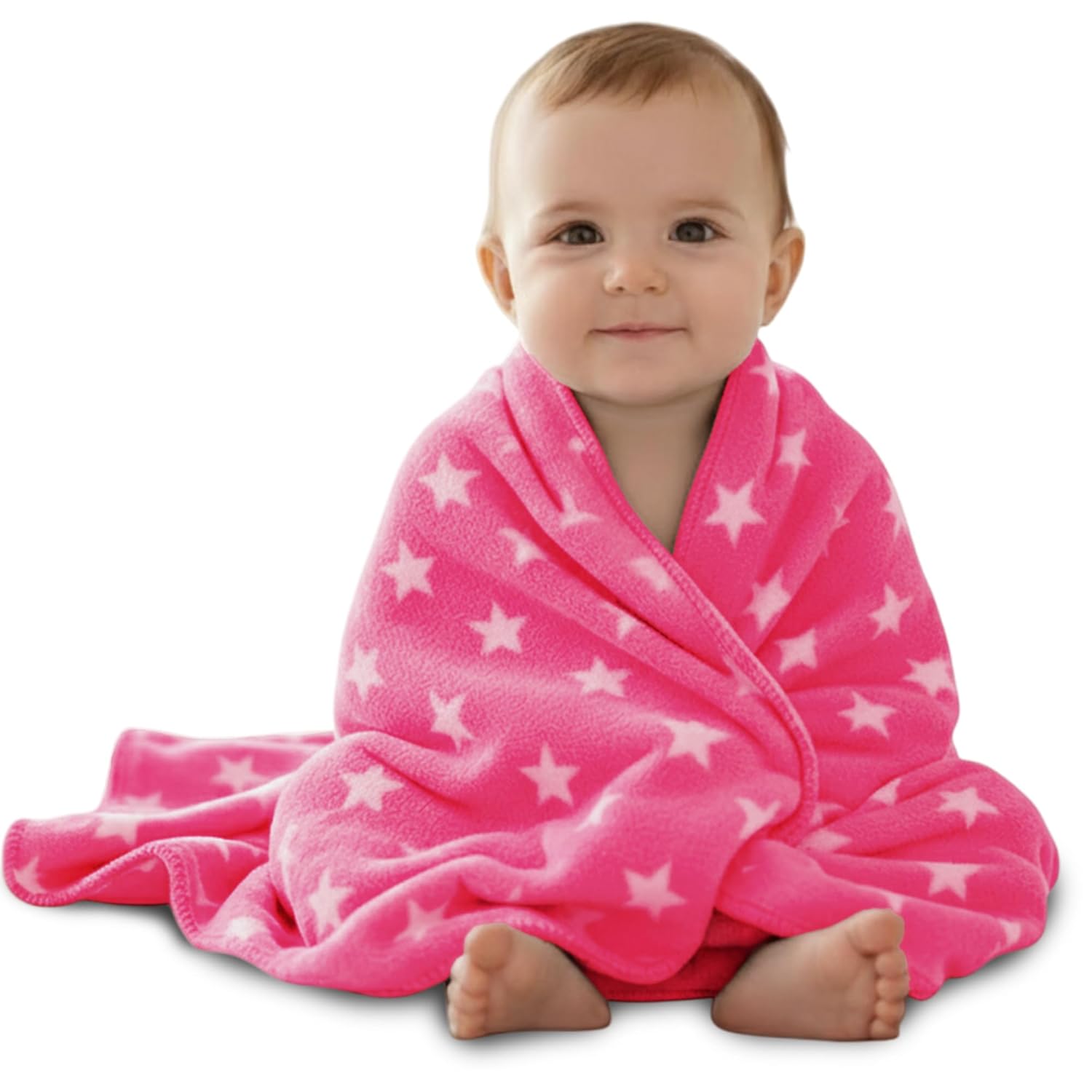 OYO BABY Baby Blanket for Newborns - Blanket for New Born Baby, Baby Blanket for 0-2 Years | All-Season Ultrasoft Reversible Fleece | Baby Gift | 95x70 cm, Pack of 1, Pink
