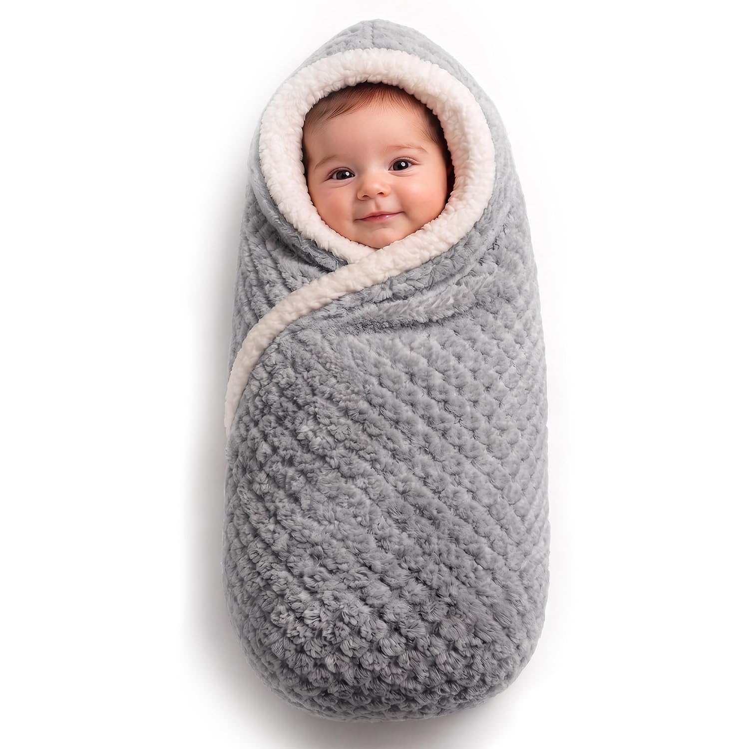 OYO BABY Baby Blanket for Newborns - Blanket for New Born Baby, Baby Blanket for 0-2 Years | Soft Fleece Hooded Wrapper, Lightweight Swaddle | Baby Gift | 100 cm x 70 cm, Grey