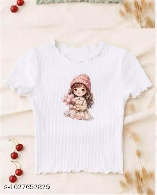 Doll Print crop picko top