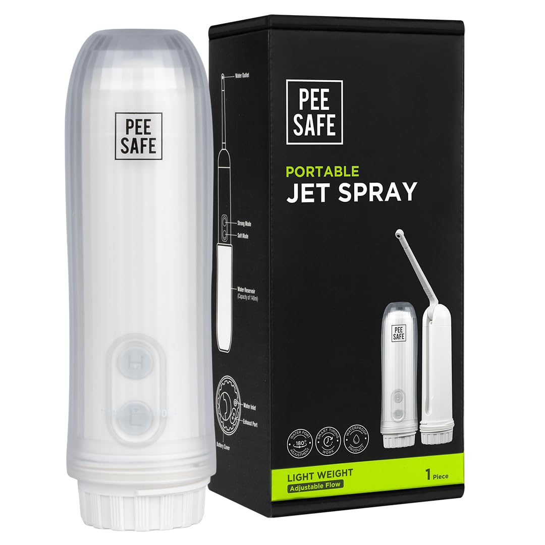 Pee Safe Portable Jet Spray IPX6 Water Resistant | Adjustable Nozzle
Travel Bidet, High Low Spray Mode, Travel-Friendly, Handheld Bidet Spray