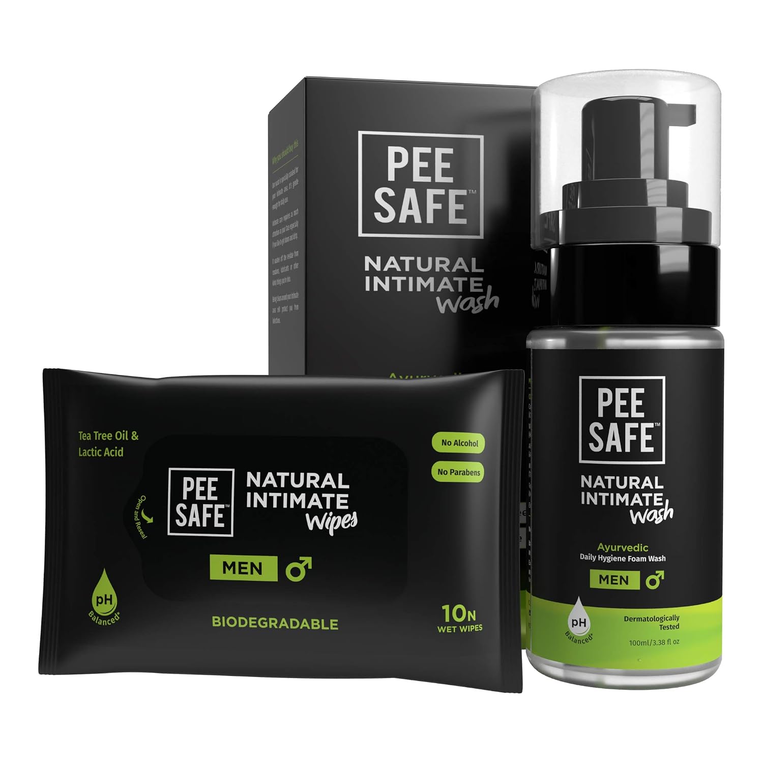 https://m.media-amazon.com/images/I/71odTeWbYVL._SL1500_.jpgPee Safe Intimate Wash 100ml & Pack of 10 Intimate Wipes | pH Balanced
Ever Lasting Freshness, 100% Paraben And Sulfate Free