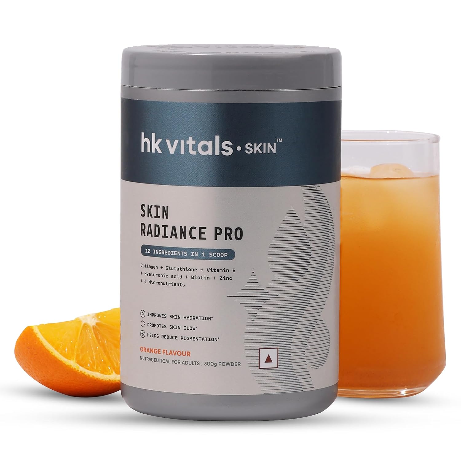 hk vitals Skin Radiance Pro Marine Collagen Supplement Powder, Orange, 300g