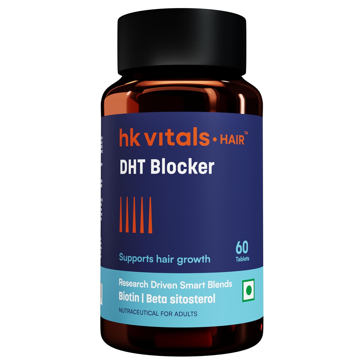 hk vitals DHT Blocker with Biotin, 60 Tablets | Stinging Nettle and Soya Protein | Helps Reduce Hair Fall, Stimulates Hair Growth