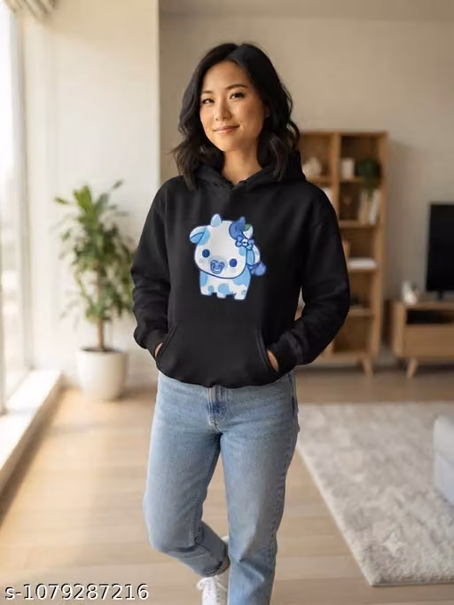Tag of Cow hoody Black Colour