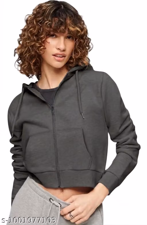 Women Crop Jacket Dark grey