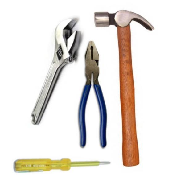 Saleshop365® Home Combo - Hammer + Combination Plier + Flat Spanner + Line Tester