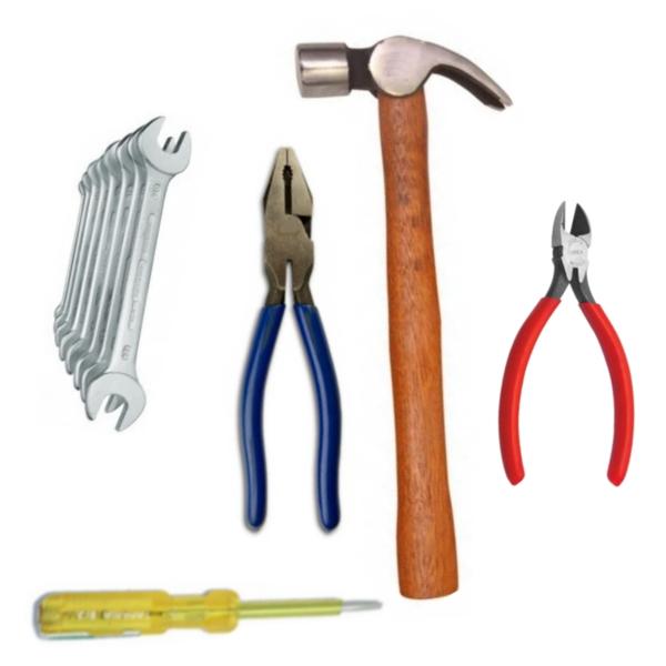 Saleshop365® Home tools Combo - Hammer + 2 Pliers + Line Tester + 8 pcs Spanner