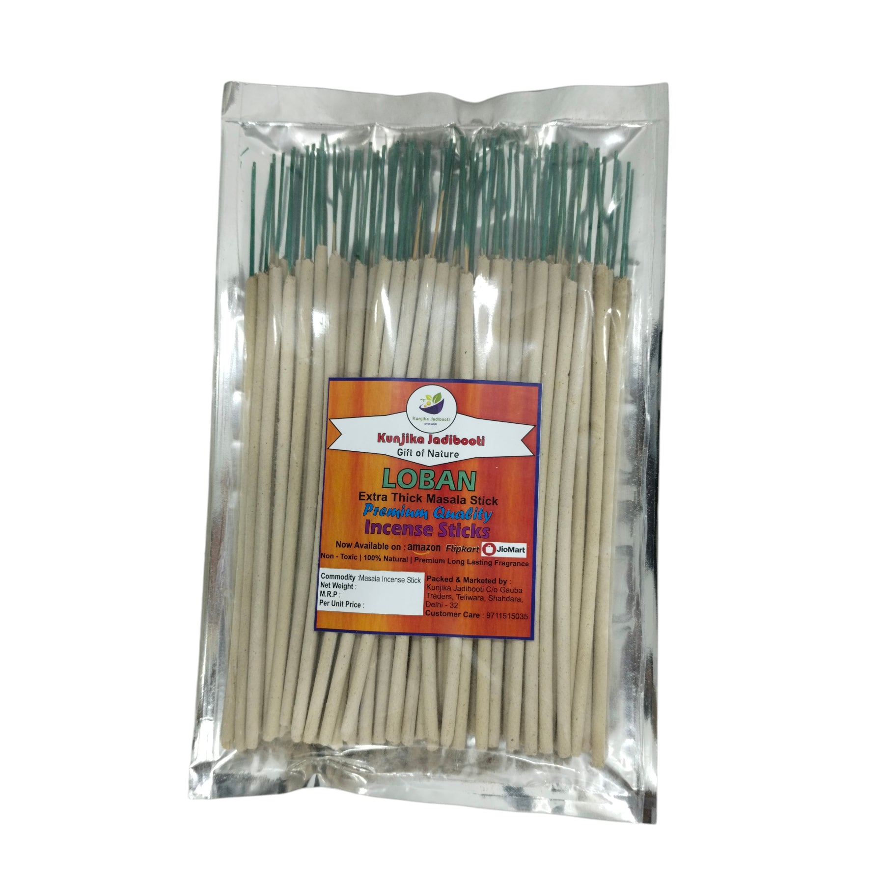 Kunjika Jadibooti Loban Flora Thick Premium Natural Masala Incense Sticks Natural Loban Flora Agarbatti Nagchampa 100% Natural Fragrances - 100 Gms