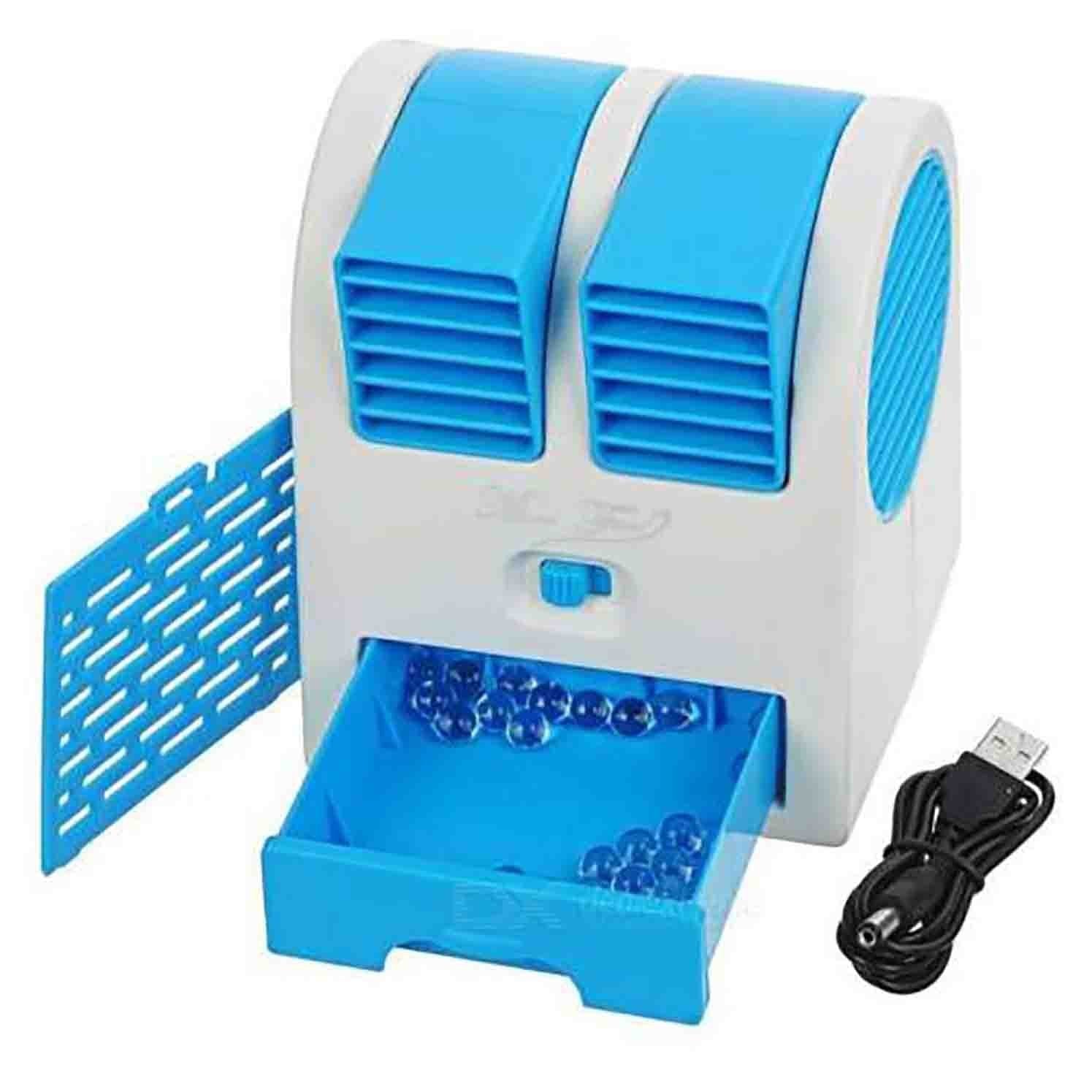 Mini USB Air Cooler Fragrance Air Conditioner Cooling Fan Cooling Portable Desktop Dual Blade-less