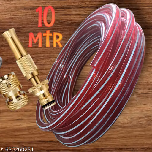 Red zebra PVC tubes garden hose water pipe with spray nozzle size.05"