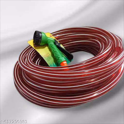 10 MTR PVC tubes garden hose water pipe with spray gun size.05"[12 mm]