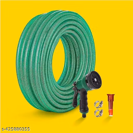 12 MTR PVC Braided tubes garden hose water pipe Pipe With Spray Gun size .05"[12mm]