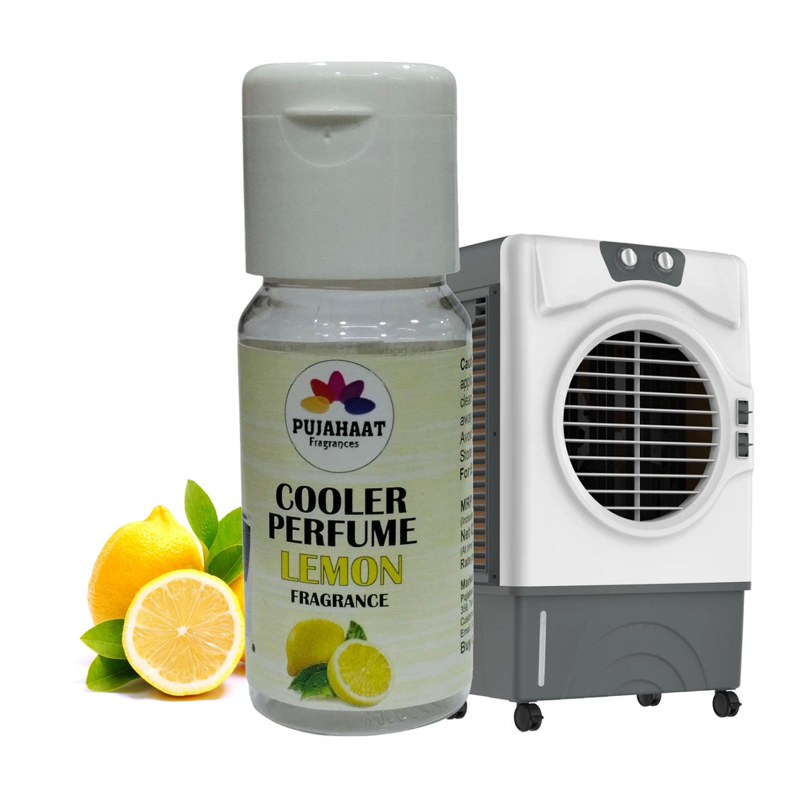 Pujahaat Lemon Cooler Perfume/Aroma Diffuser Oil or Fragrance, Long Lasting Cooler Scent/Aroma Diffuser Fragrance Oil - Multipurpose Aroma Oil Perfume for Cooler - 25 ml each (2 X 25 ml)