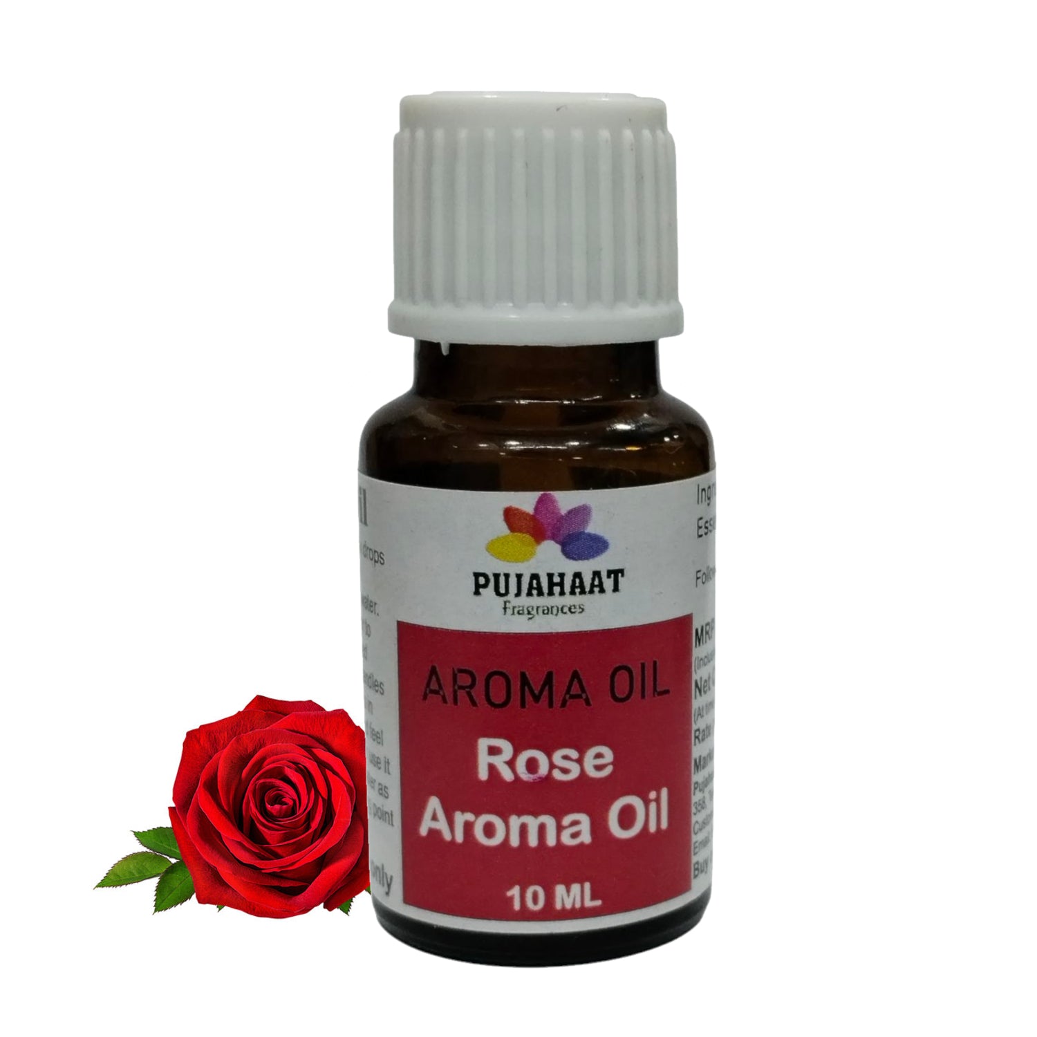 Pujahaat Rose Aroma Oil for Aromatherapy oils, Oil for diffusers, Humidifier oils, Oil Burners, Spa and Air Purifier 10ml Each, Rose - Set of 2 (2 x 10 ml)