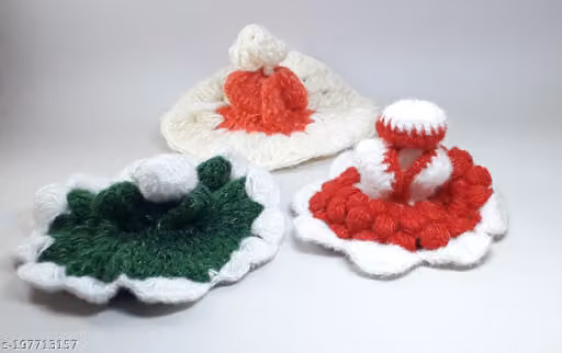 RDH Enterprises 2 TO 4no Laddu gopal woolen dress pack of 3 [RANDOM PRINT AND COLOR]