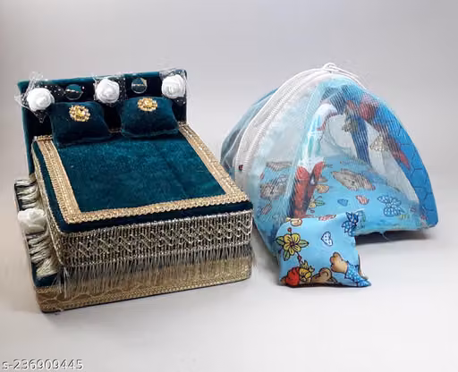 RDH Enterprises Thakur ji Bed , Laddu Gopal ji Bed with mosquito net and pillows