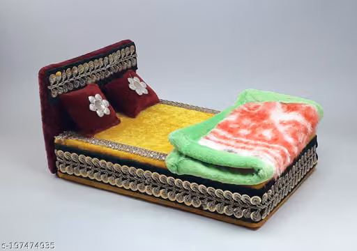 RDH Enterprises Thakur ji bed ,Laddu Gopal ji Bed With Blanket Usable 0 to 3 no
