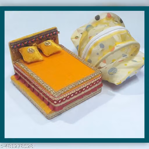 RDH Enterprises Thakur ji Bed / Laddu Gopal ji Bed with Net usable 0 to 3 no