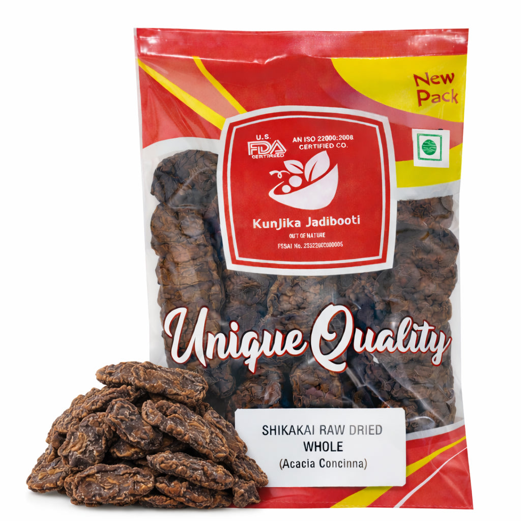 Kunjika Jadibooti Shikakai Raw | Acacia Concinna | Dried Shikakai Raw And Natural | Dry Shikakai Whole - 100 gm