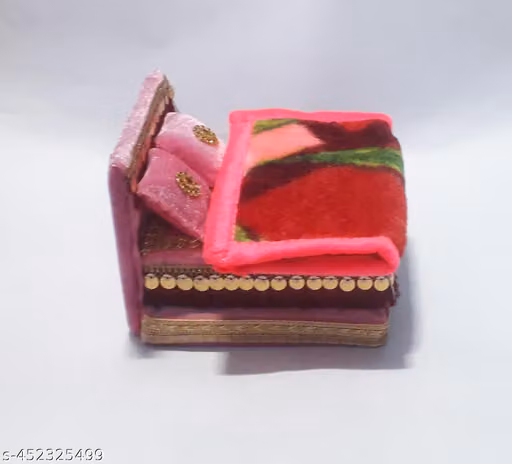 RDH Enterprises Thakur ji Bed / Laddu Gopal ji Bed with Blanket usable 0 to 2 no