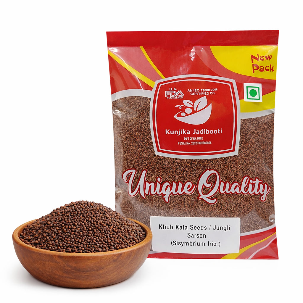 Kunjika Jadibooti Khubkala Seeds / Khoobkala / Sisymbrium Irio / Jangli Sarson/ Hedge Mustard Seeds -100 grams