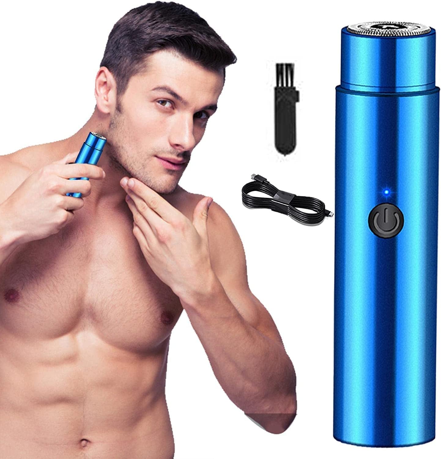 Mini Portable Electric Shaver for Men and Women Portable Electric Shaver, Travelling Washable USB Beard Shaver and Trimmer for face, under Arms Painless Shaving Wet and Dry Use and Low-Noise
