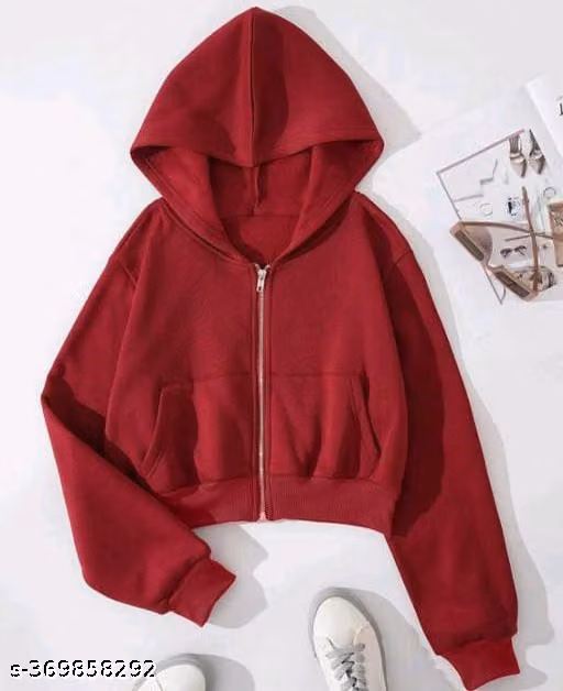 S B Crop Jakets Maroon