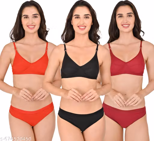 3 Pc Combo Palk Bra Panty Set