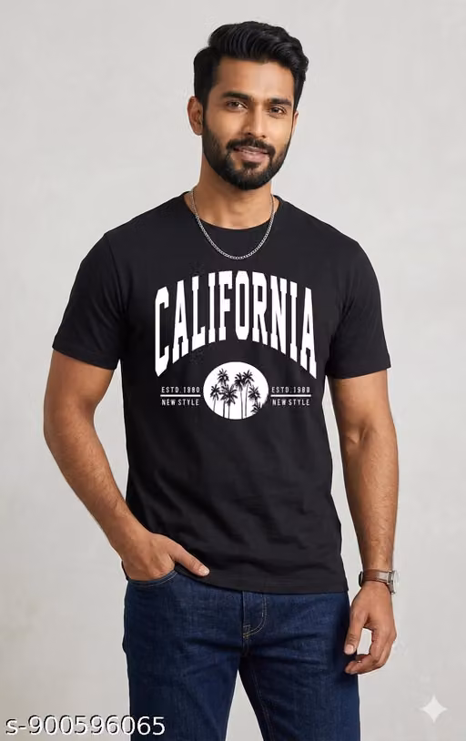 T Shirt Cali fornia For Men Black