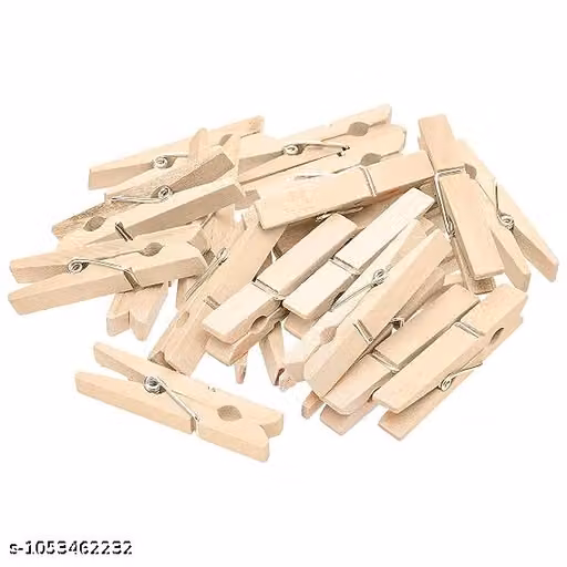 Wooden Clips for Wall Hanging Pictures, Natural Wooden Small Picture Clips for Crafts, Pack of 24 | Multicolor (Size :1.5 inch)